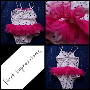 Like new Tutu heart swimsuit size 24 mos
